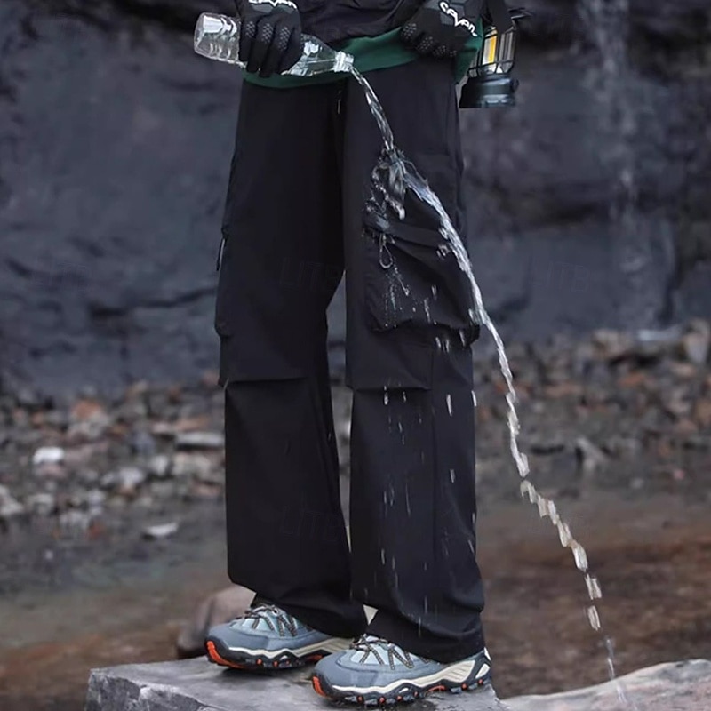 Men's Cargo Pants Hiking Pants Trousers Tactical Pants Military Outdoor Regular Fit Waterproof Quick Dry Pants / Trousers Drawstring Elastic Waist Black Beige Hunting Climbing Camping / Hiking2