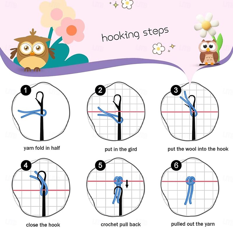 Latch Hook Kit DIY Pillowcase for Adults and Kids Craft Kit Crochet Yarn Pillow Kit for Beginners Handcraft Printed Pillowcase Embroidery Set for Adults Cushion Cover Mother's Day Gifts3