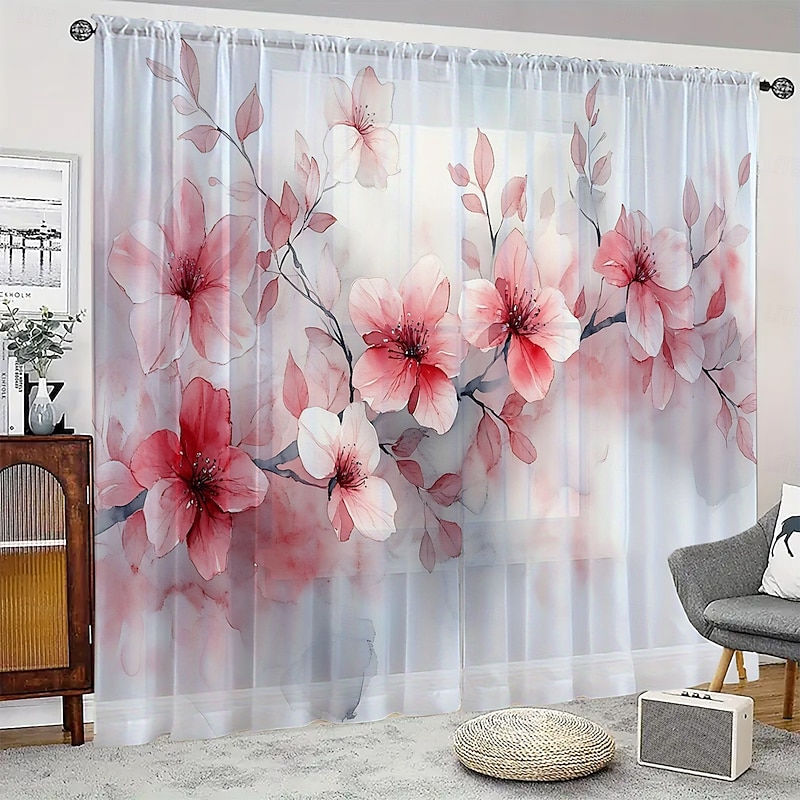 The 2-piece set of plant and floral art painting patterns for window decoration and screens can be used for privacy protection and room decoration in bedrooms as well as for kitchens cafes living r4