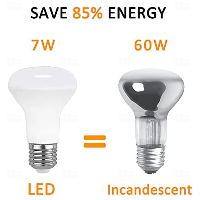 E27 R63 LED Light Bulb 7W 85-265V Bath Bomb Light Mushroom Light 60W Equivalent LED Bulb White Warm White for Home Living Room Bathroom 6Pcs3