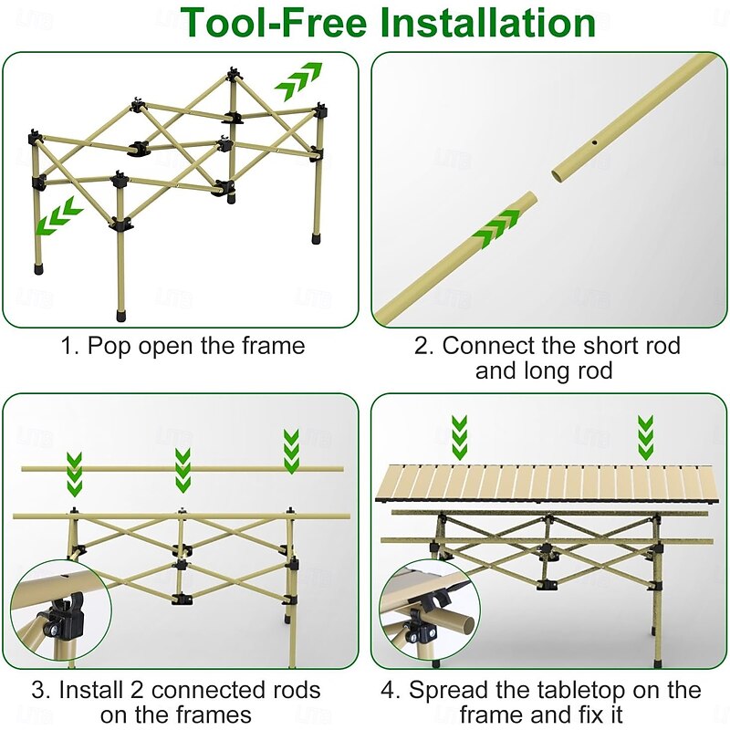 Folding Camping Table, Portable Beach Table,with Portable Bag, Suitable for Indoor, Outdoor, Camping, Backyard, Party, Patio, The Camping Table at The Beach4