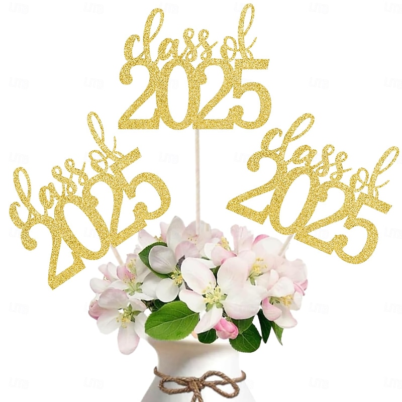 100 Pack Double Sided Class of 2025 Graduation Party Centerpiece Sticks Centerpiece Table Decorations for 2025 Graduation Party Decoration Party Supplies2