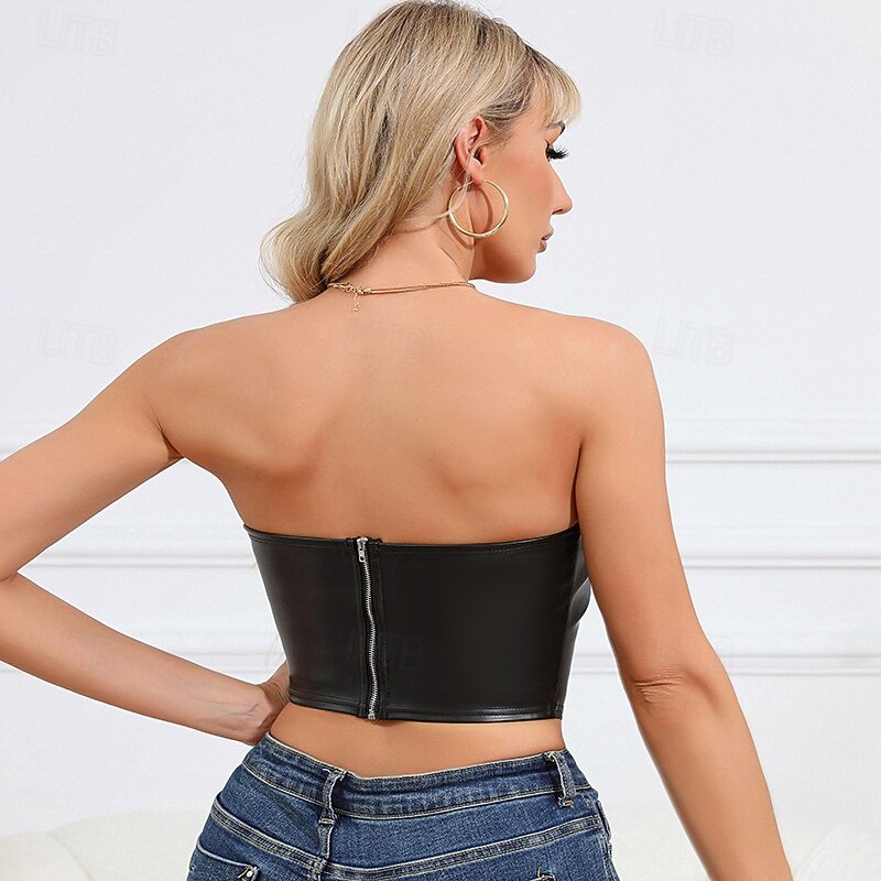 Slim Fit Corset Crop Top Bustier Solid Color Fancy Dress Women's Party & Evening Adults' Top Corset3