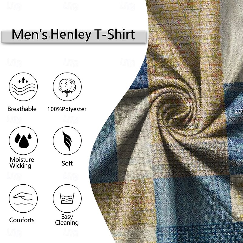 Men's Patchwork Vintage Tank Top Henley Shirt Sleeveless Vintage Fashion Designer Outdoor Casual Daily Summer Spring &  Fall Blue Gray Green Khaki Henley Henley T-Shirt2