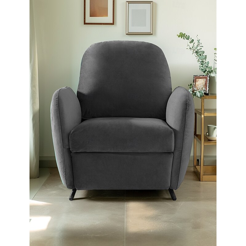 Chaise Lounge Cover Solid Color Quilted Velvet Slipcovers