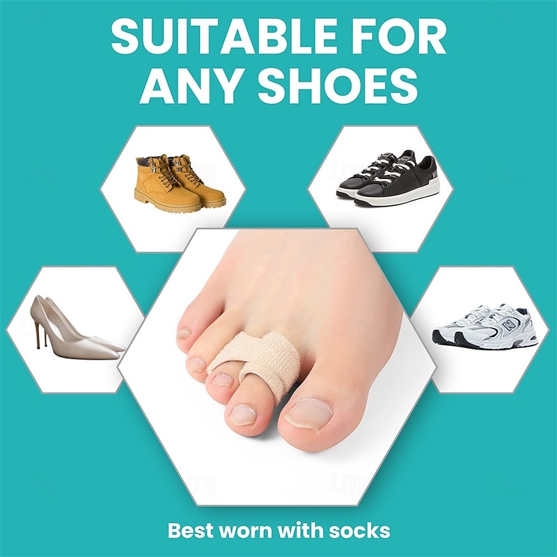 8 Pack Hammer Toe Corrector Toe Splint For Broken Toes Brace Orthopedic Separator Cushioned Bandages Heal Wrap Toe Straighteners for Crooked Toes4