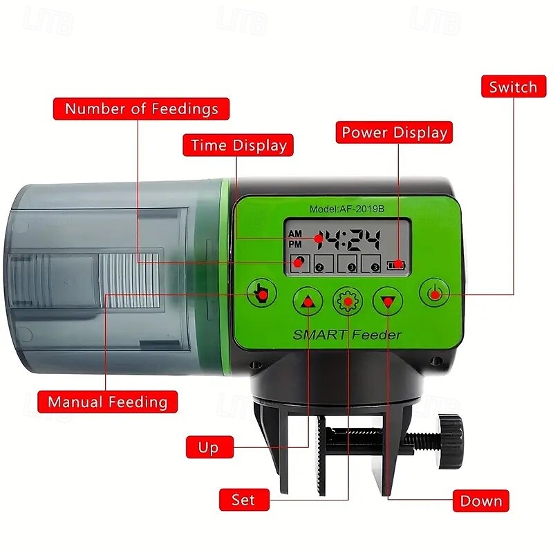 Adjustable Intelligent Automatic Fish Feeder Fish Tank Automatic Feeder With LCD Indication Timer Aquarium Accessories Feeder2