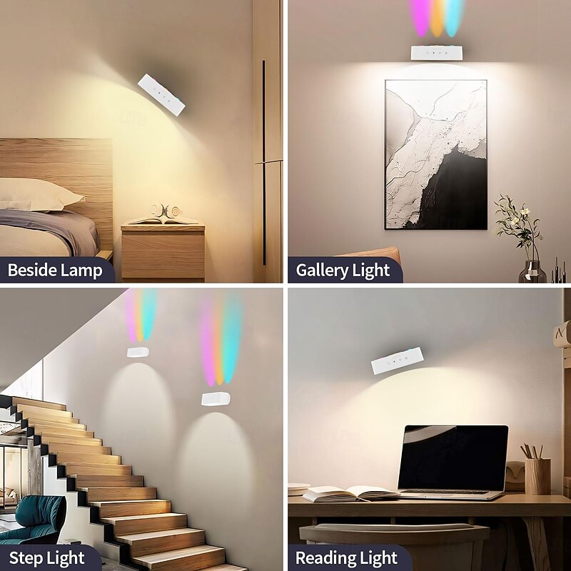 1 Pc Product Magnetic Double-Sided Luminous Wall Lamp Touch Dimming Type-C Charging Remote Control Can Be Handheld2