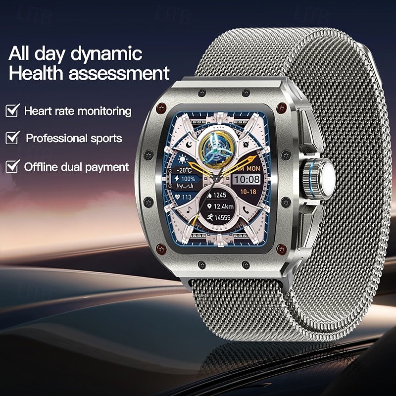 V68 Smart Watch 1.76 inch Smartwatch Fitness Running Watch Null ECG+PPG Pedometer Heart Rate Monitor Compatible with Null Women Men Step Tracker Custom Watch Face IP 67 39mm Watch Case