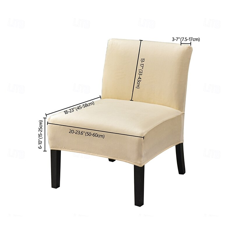 Chair Covers Velvet Armless Chair Sofa Cover Full Cover Restaurant Home Hotel Stool Protectors Covers Without Arms Soft Stretch Armless Chair Slipcovers with Elastic Bottom Furniture Protector Covers4