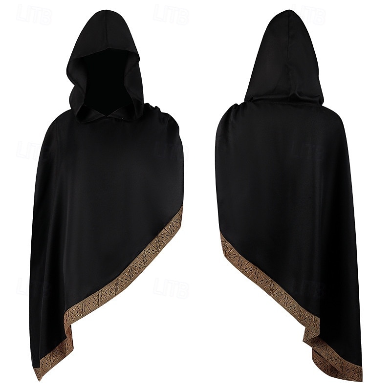 Retro Vintage Punk & Gothic Medieval Cape Cosplay Costume Cloak Elven Fancy Dress Men's Women's Unisex Halloween Carnival Performance Stage Masquerade Adults' Cloak All Seasons