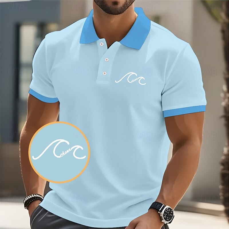 Men's Star Polo Short Sleeve Polo Shirts Collared Shirts Casual School Outdoor Daily Wear Home Wear 3D Print Summer Spring Fall Yellow Pink Blue2