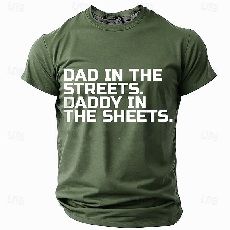 Men's Funny Slang Father T Shirt Short Sleeve T shirt 3D Print Crew Neck Shirt Fashion Daily Casual Street Casual Daily Black Red Blue Summer Spring Clothing Apparel S M L XL XXL XXXL