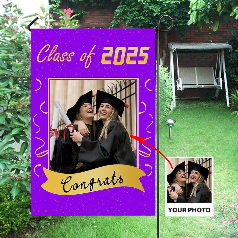 Graduation Garden Flag 12 x 18 Inch Yard Flags Best Graduation Gift Small Garden Flags for Outside Outdoor Flags Holiday Garden Flags for All Seasons