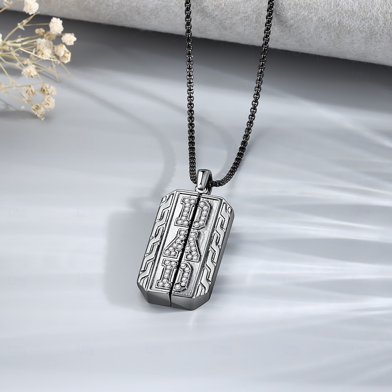 Personalized Photo Necklace Custom Best Gift for Dad, Heartfelt Jewelry Gift Engraved with Memory, Father's Day, Birthday, Wedding, Anniversary Gift3