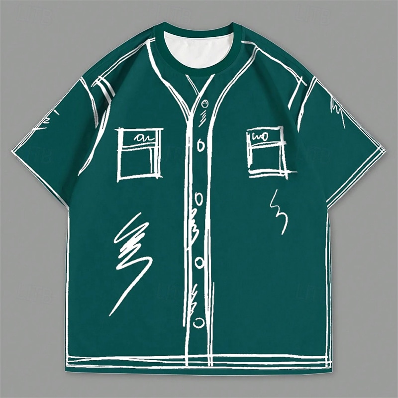 Men's T Shirt Tee Short Sleeve Shirt Tee Top Short Sleeve Crew Neck Summer Printed Fashion Designer Basic Graphic Vacation Street Going out Black Pink Blue Top Tee for Men2