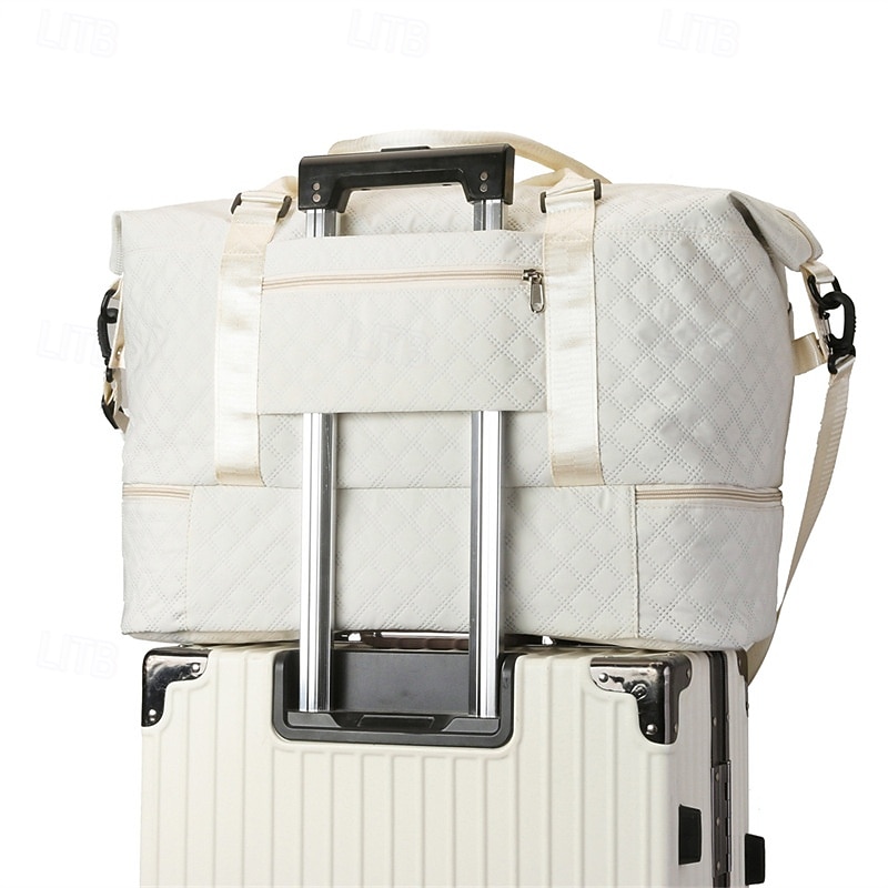 Weekender Bag Travel Duffel Bag Set for Women, 2 Piece Quilted Overnight Tote with Shoe Compartment and Cosmetic Bag, Large Capacity Carry On for Hospital, Short Trip, Gym, Maternity4