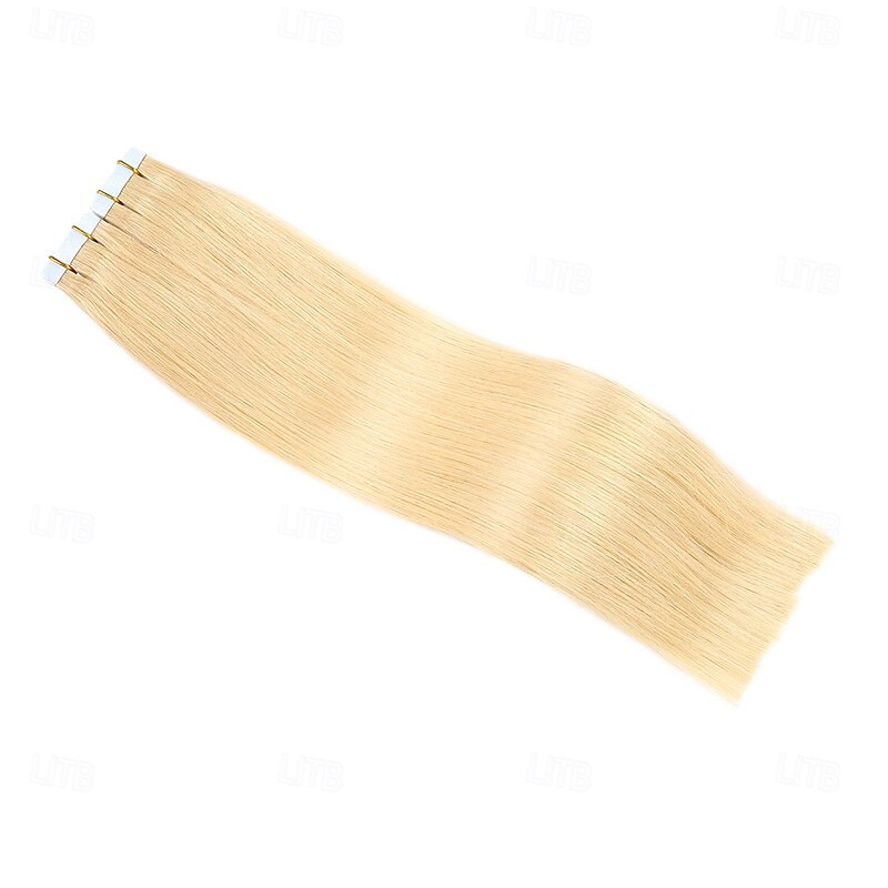 613# Blond Remy Human Hair Tape In Extensions Seamless Straight Hair 18Inch 50G 20Pcs3