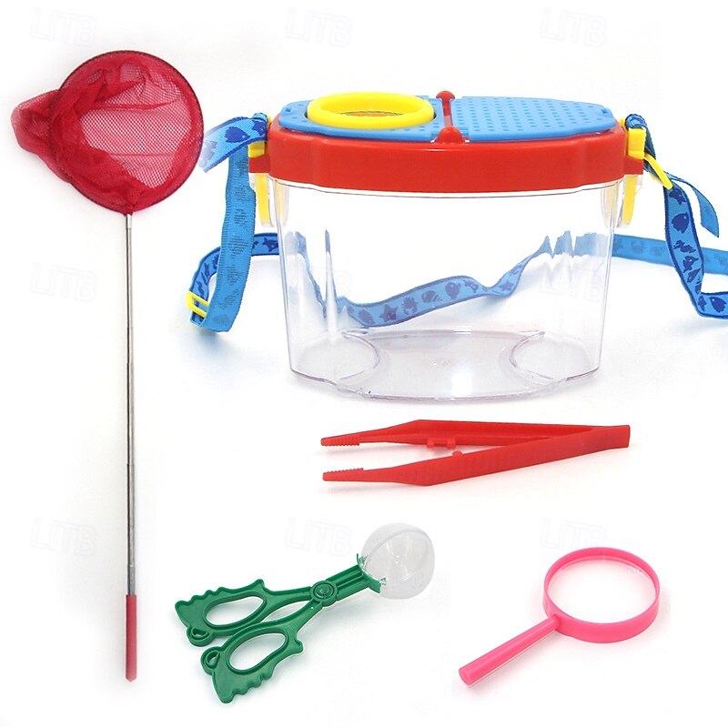 Children's Outdoor Transparent Hand-Held Insect Box Magnifying Glass Small Insect Feeding Observation Box Educational Toy