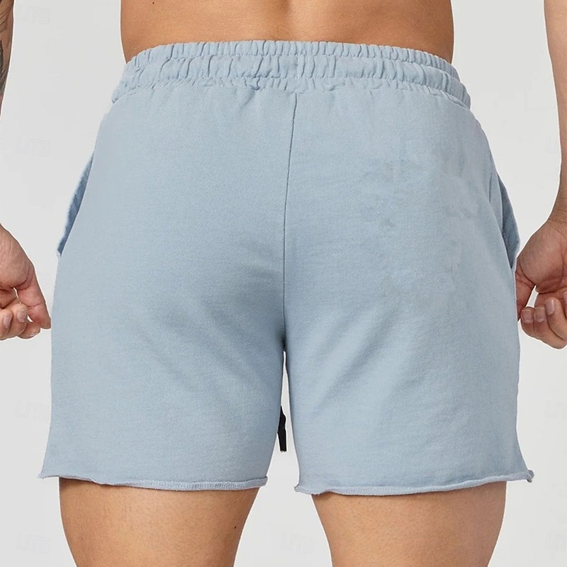 Men's Sweat Shorts Shorts Bermuda shorts Beach Shorts Drawstring Elastic Waist Plain Comfort Sports Knee Length Outdoor Casual Daily Vacation Fashion Black Orange Micro-elastic2