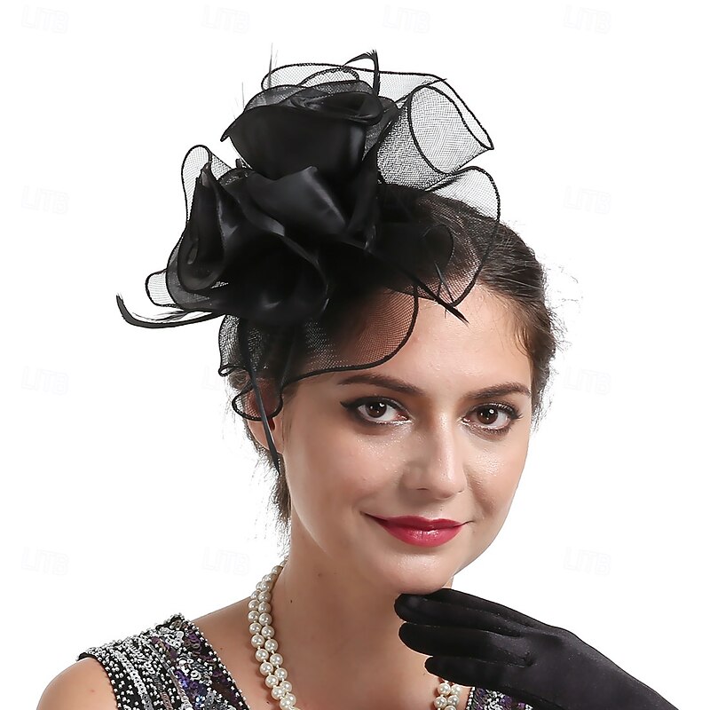 Headdress Organza Fedora Hat Wedding Evening Party Tea Party Horse Race Cocktail Elegant Vintage Cute With Floral Headpiece Headwear2