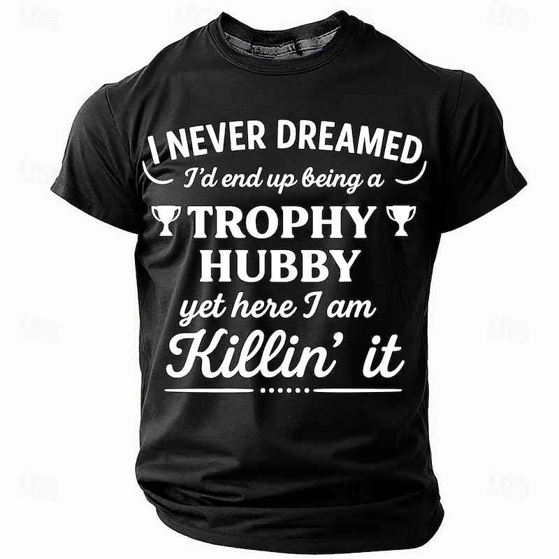 Men's Funny Slang Husband T Shirt Short Sleeve T shirt 3D Print Crew Neck Shirt Fashion Daily Basic Street Casual Daily Black Red Blue Summer Spring All Seasons Clothing Apparel S M L XL XXL XXXL4