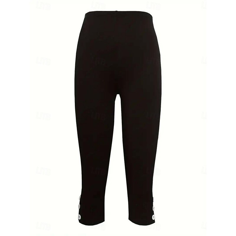 Women's Leggings Basic Casual Casual / Sporty Calf-Length High Waist Plain Comfy Soft Comfortable Stretchy Vacation Yoga Street Black White Summer Slim Fit3