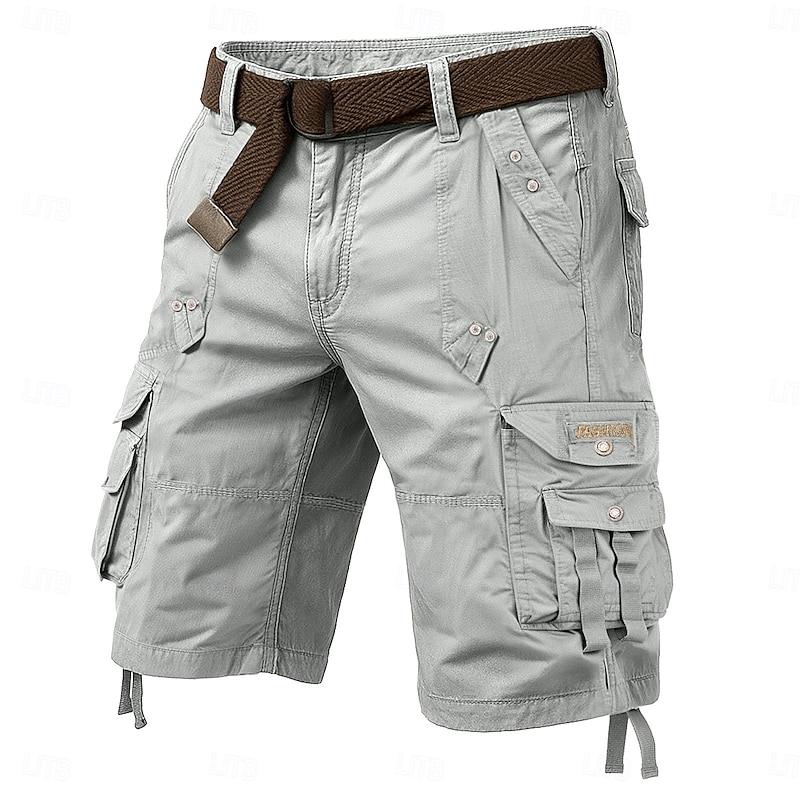 Men's Cargo Shorts Capri Pants Shorts Hiking Shorts Leg Drawstring 6 Pocket Plain Comfort Outdoor Casual Daily Vacation Fashion Wine Army Green