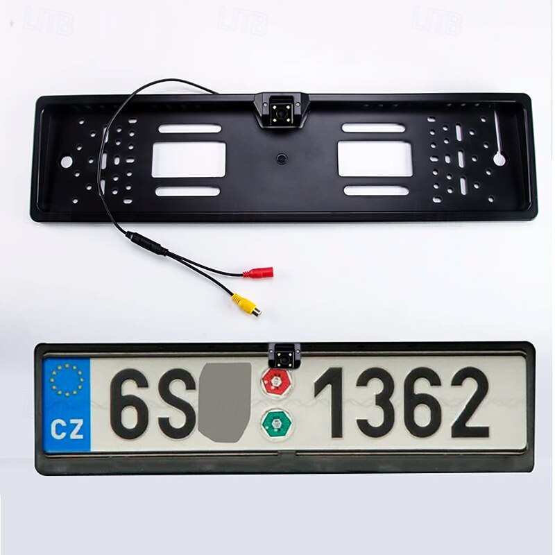 EU License Plate Frame Rear View Camera with 8 LED Night Vision – Waterproof Backup Reverse Parking Camera for Car2