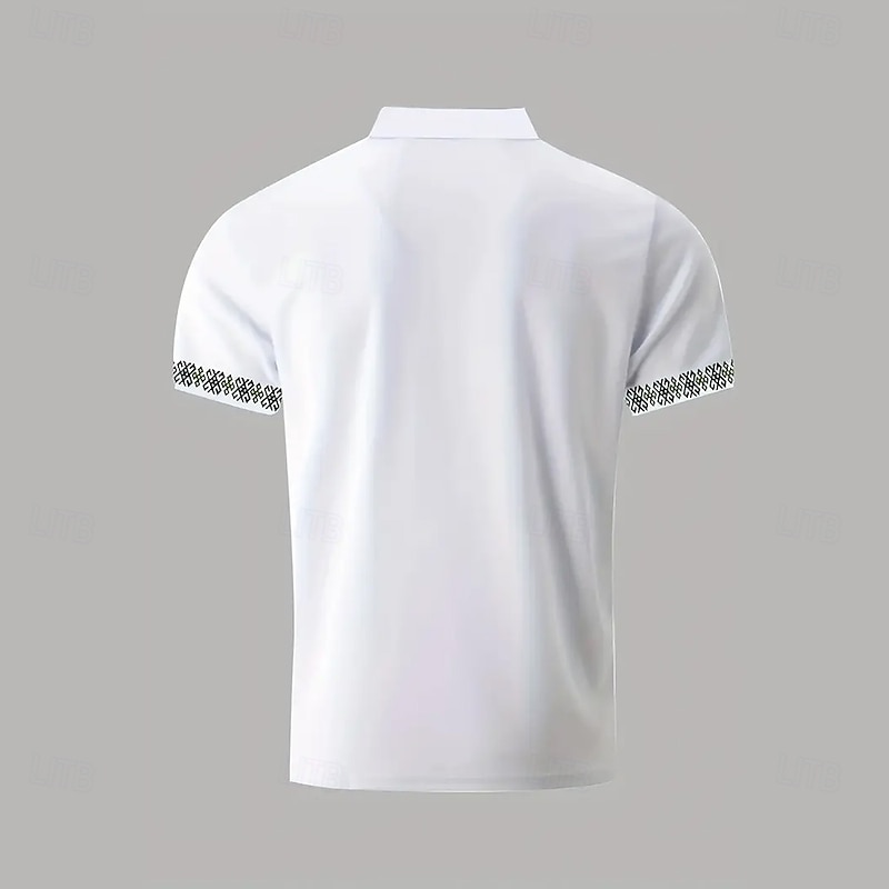 Men's Graphic Zip Polo Shirts Short Sleeve Polo Shirts Collared Shirts Casual Athleisure Daily Wear 3D Print Summer Black Brown Green4