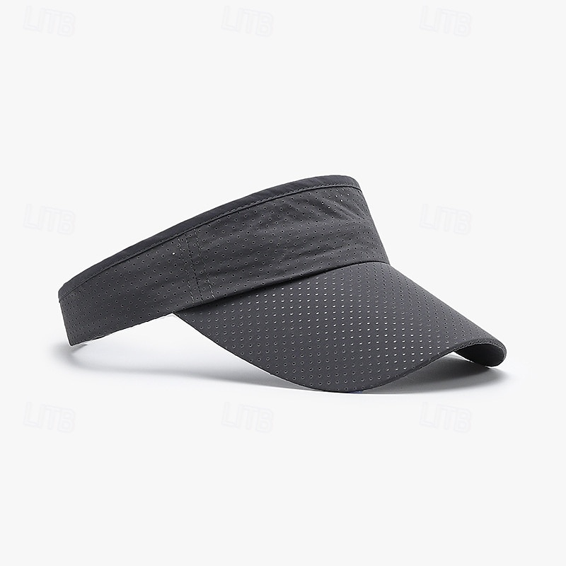 Tennis Sport Visor Sun Visor Women's Solid Colored Classic Fashion Adjustable Breathable Moisture Wicking for Tennis Baseball Running Summer Black White Dark Navy