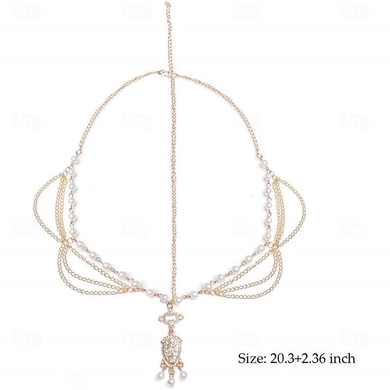 Boho Pearl Hair Chain Gold Tassel Headpiece Gypsy Festival Wedding Hair Accessories for Women2