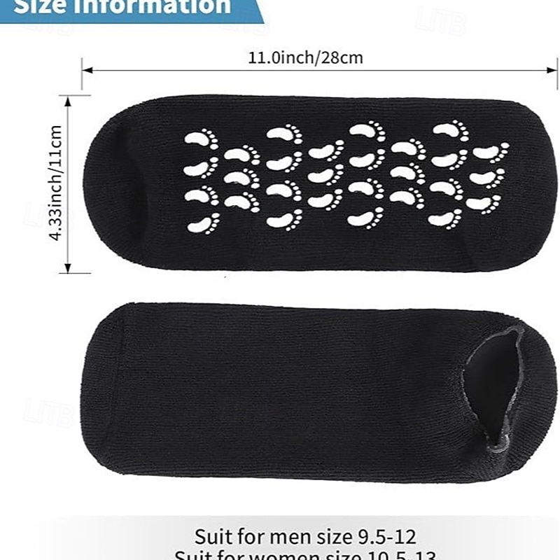 2 Pairs Silicone Moisturizing Socks for Dry Cracked Feet – Foot Care Gel Socks for Women, Soft and Comfortable, 20-Minute Deep Hydration Treatment, Reusable and Washable2