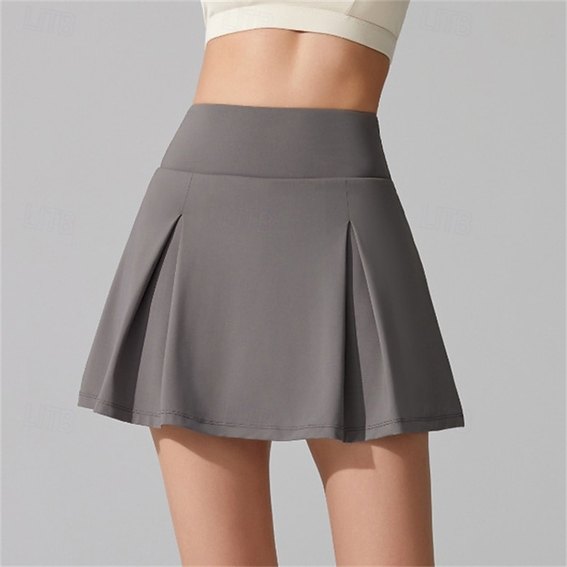 Women's Solid Colored Tennis Skirts Tennis Skirts with Shorts High Elasticity Moisture Wicking Tennis Golf Pickleball Black White Blue Tennis Clothing4