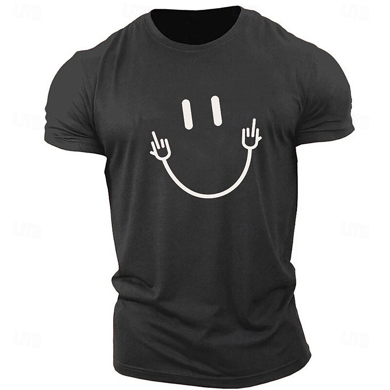 Men's Symbol T Shirt Casual Style 100% Cotton Short Sleeve Graphic Shirt Heather Gray Black White Comfortable Tee Outdoor Street Fashion Designer Clothing2