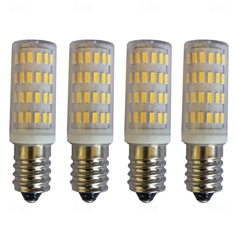 E14 LED Corn Light Bulbs 12V 24V AC/DC 5W 63LED 4014 SMD Bulb 40W Incandescent Bulb Equivalent 400-450 Lumen Dimmable for Home Boat RV Camper Marine 4pcs