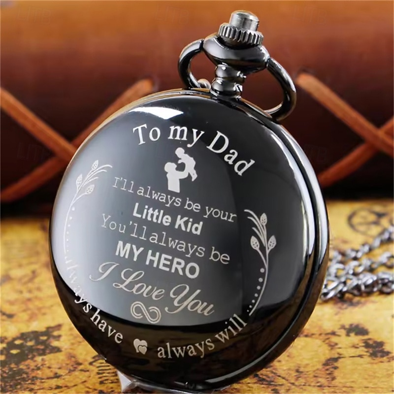 Quartz Pocket Watch Vintage Pendant Fob Chain Pocket Clock for Dad Idea for Father's Day4