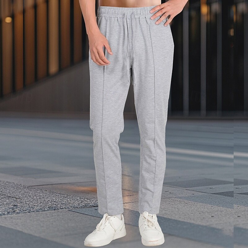 Men's Athletic Pants Sweatpants Joggers Trousers Sports Pants Pocket Drawstring Elastic Waist Plain Comfort Sports Outdoor Daily Fashion Casual Black White Micro-elastic3