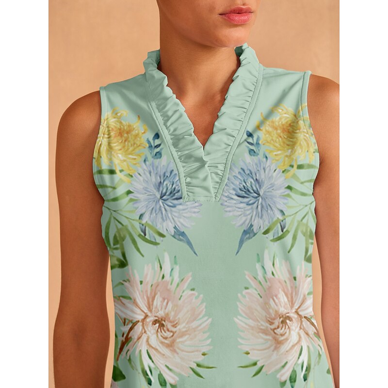 Women's Golf Polo Shirt Light Green Sleeveless Top Ladies Golf Attire Clothes Outfits Wear Apparel3