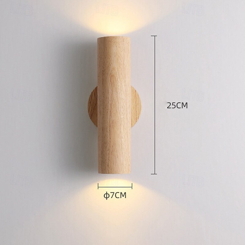 Wooden Warm White Wall Lamp for Entrance Stair Aisle Living Room Wall Porch Decoration 1PC4