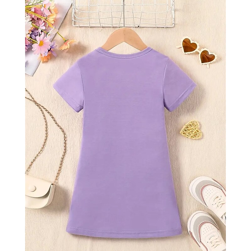 Girls' 3D Animal Dress Short Sleeve Summer Spring Vacation Daily Holiday Princess Beautiful Sweet Kids 4-12 Years Casual Dress Knee-length Regular Fit2