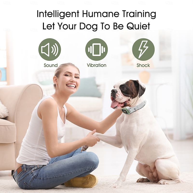 Dog Training Anti Bark Collar Shock Collar Anti Bark Device Pet Friendly Dog 3 Modes Beep Vibration Dog Adjustable Anti Bark Automatic Safety ABS+PC Electronic Behaviour Aids For Pets