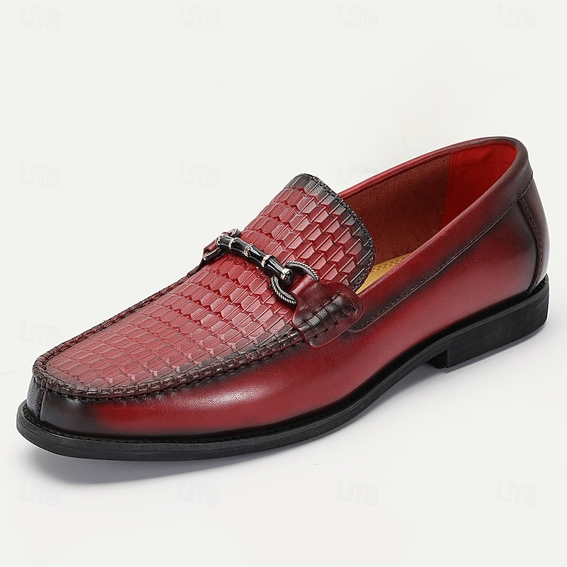 Men's Premium Red Crocodile Leather Loafers with Horsebit Detail for Luxurious Casual and Evening Wear2