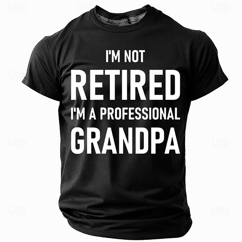 Men's Grandpa Retired T Shirt Short Sleeve T shirt 3D Print Crew Neck Shirt Fashion Daily Basic Street Casual Daily Black Red Blue Summer Spring All Seasons Clothing Apparel S M L XL XXL XXXL4