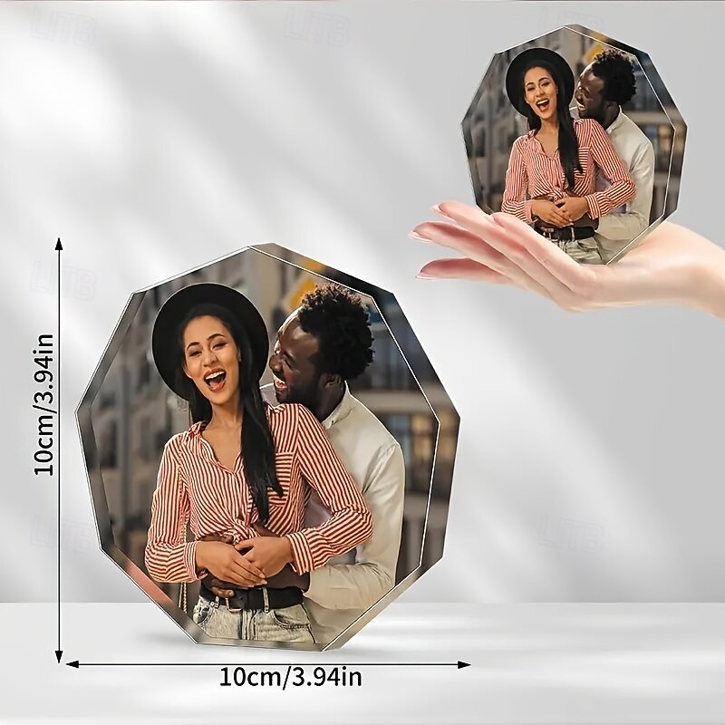 Personalized Acrylic Photo Block, Custom Polygon Picture Gift for Couples, Graduation, Anniversary, Valentine's Day, Wedding, Birthday3