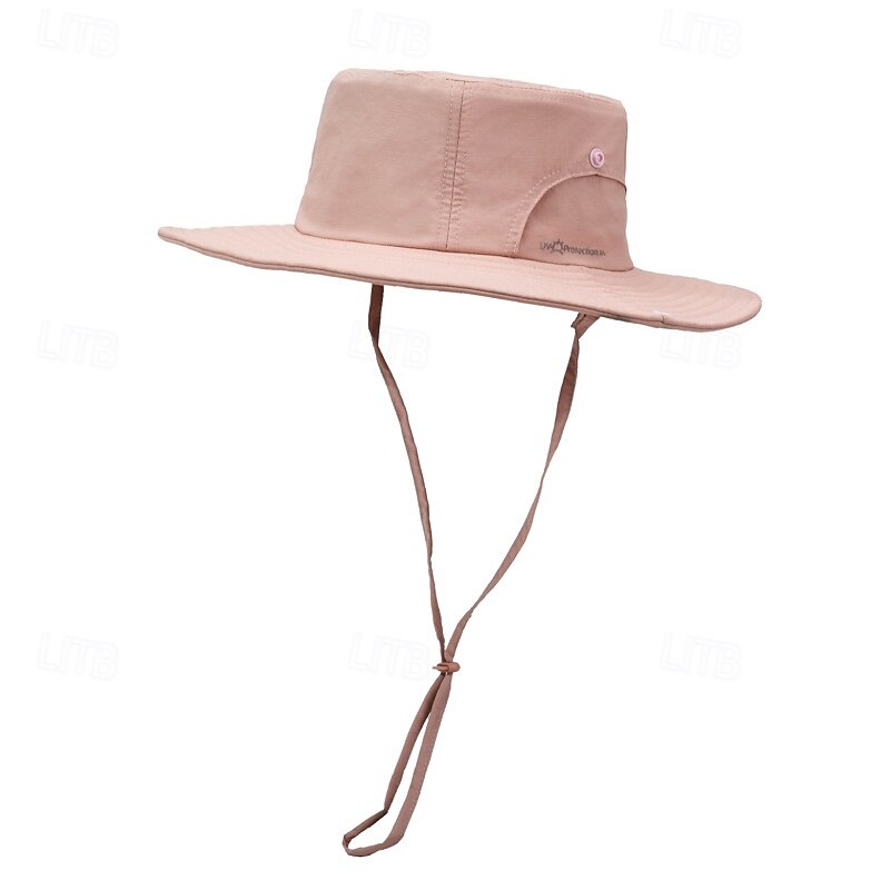 Men's Bucket Hat Sun Hat Black Pink Polyester Drawstring Fashion Casual Street Daily Plain Sunscreen Breathable4