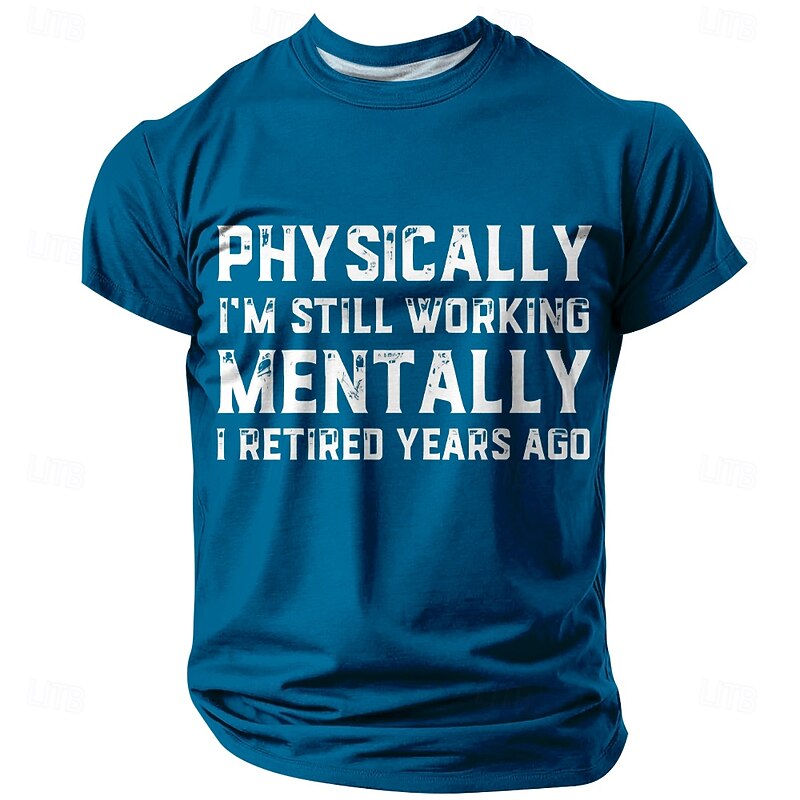 Men's Retired Father T Shirt Short Sleeve T shirt 3D Print Crew Neck Shirt Fashion Daily Basic Street Casual Daily Black Blue Green Summer Spring All Seasons Clothing Apparel S M L XL XXL XXXL3