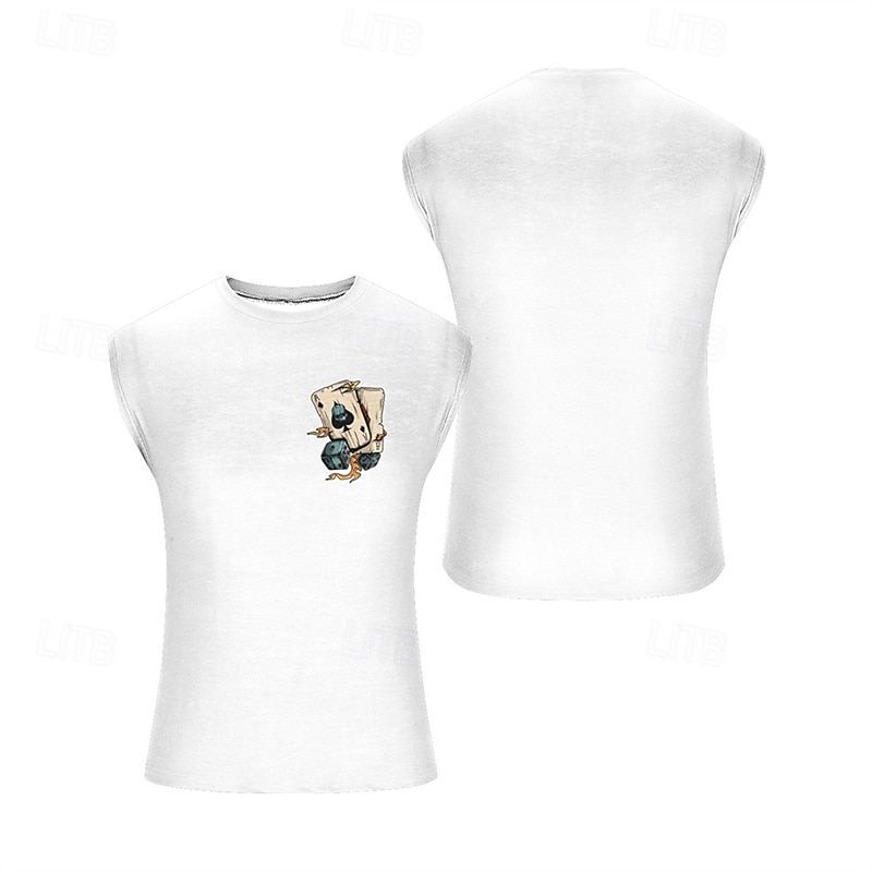 Men's Tank Top Vest Top Undershirt Sleeveless Shirt Sleeveless Crew Neck Summer Poker Fashion Designer Basic Print Vacation Street Going out Black White Blue Top Tee for Men2