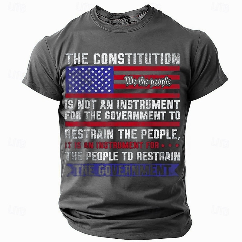 Patriotic T Shirts For Men American US Flag T Shirt Short Sleeve T shirt 3D Print Crew Neck Round Neck Shirt Fashion Daily Basic Street Casual Daily Black Green Gray Summer Spring Clothing Apparel S2
