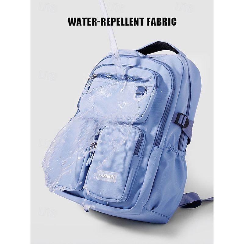 Women's Waterproof Nylon Campus Backpack with Multi-Pocket Storage - Lightweight Large Capacity College Bag for Teens to School and Daily Commuting3